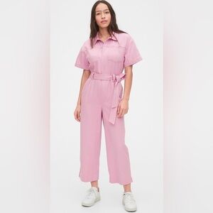 Gap Utility Tie-Belt Jumpsuit in Fragrant Purple Lilac size 12